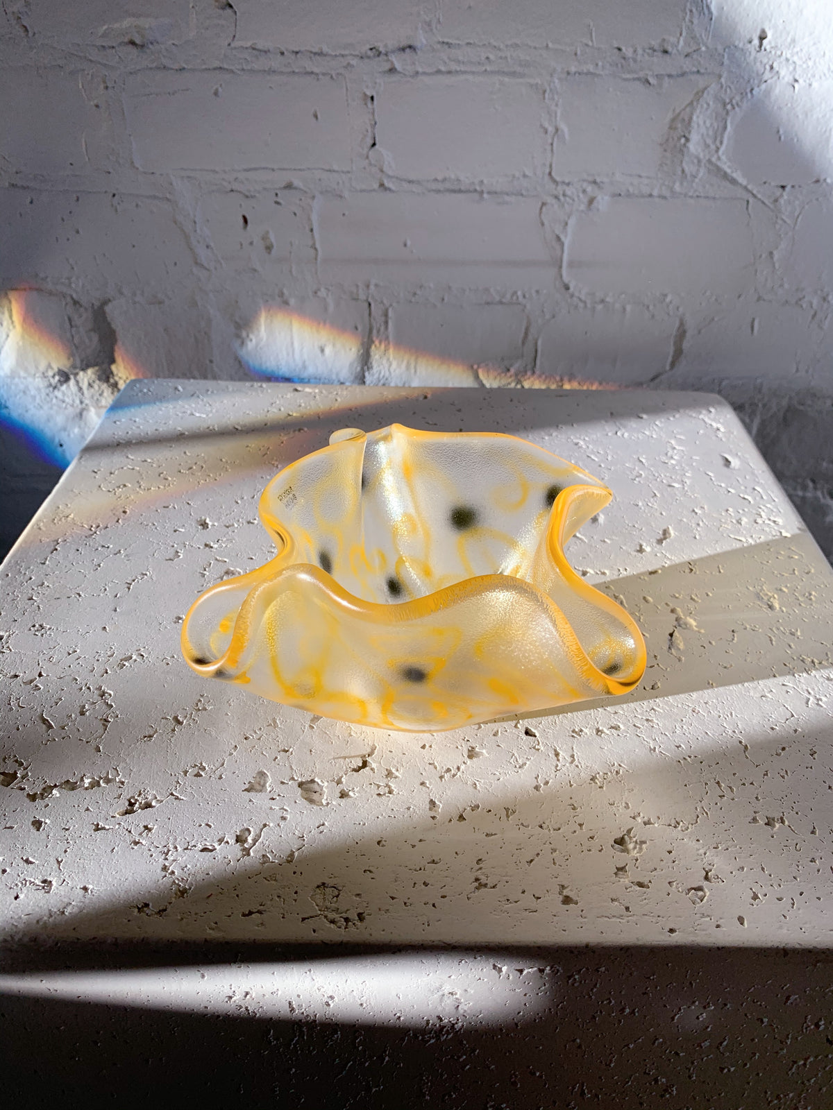 Hand Painted Handkerchief Glass Catchall