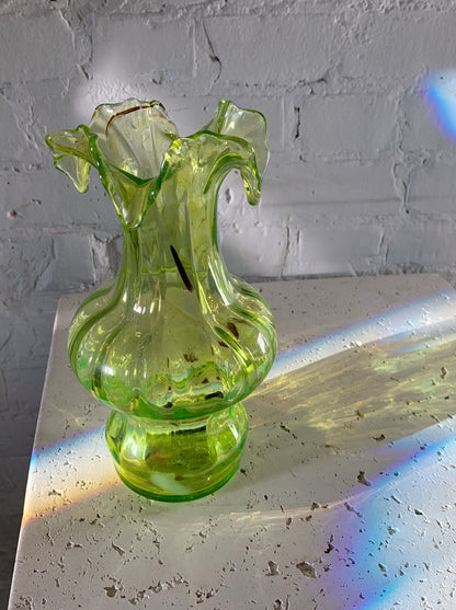 Green Antique Blown Glass Vase