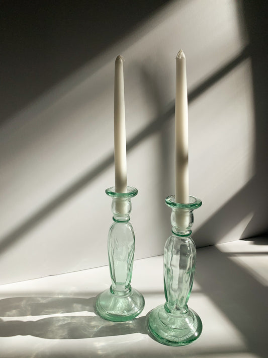 Vintage Blown Glass Candle Holders