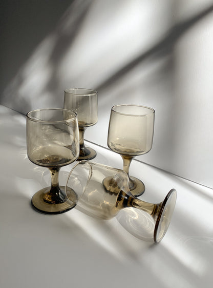Swedish Modern Smoke Stem Glasses
