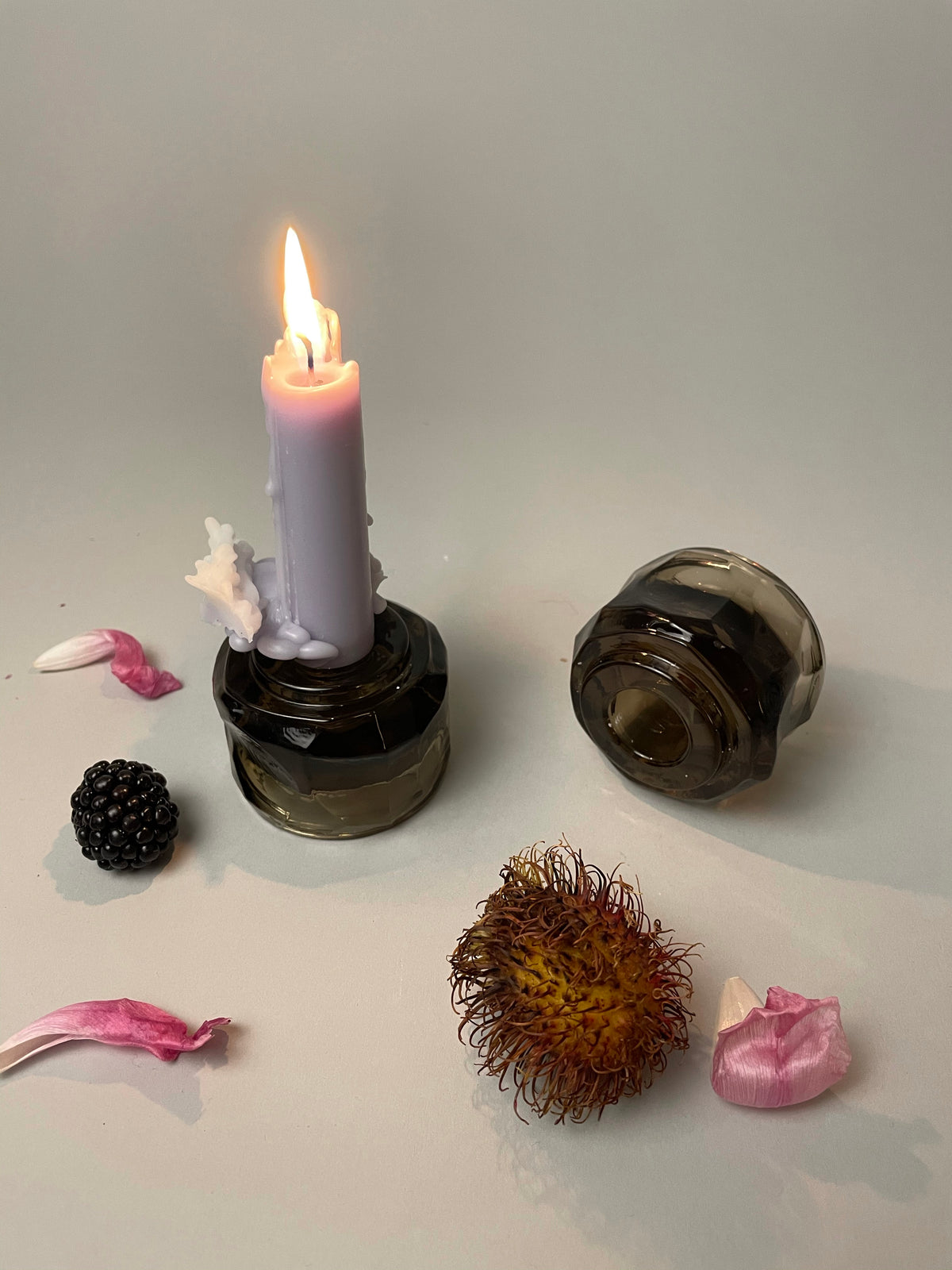 Brown Crystal Candle Holders