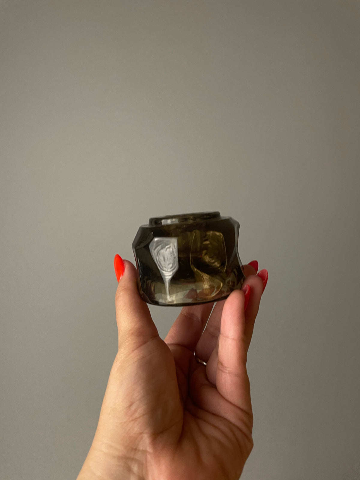Brown Crystal Candle Holders
