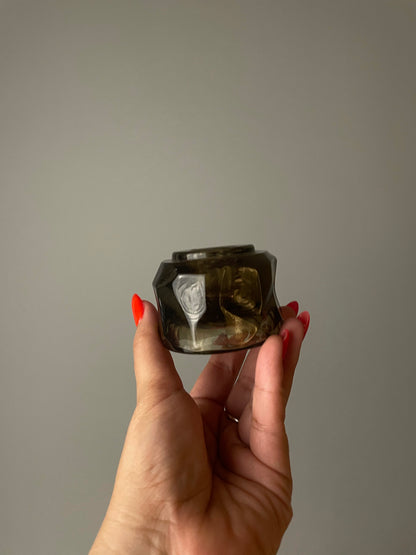 Brown Crystal Candle Holders