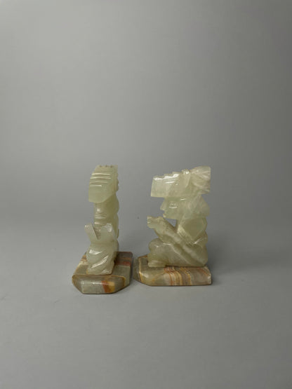 Vintage Marble Aztec Bookends