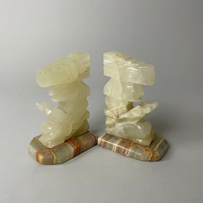 Vintage Marble Aztec Bookends