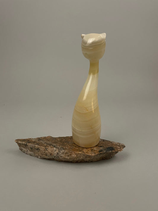 Onyx Cat Sculpture