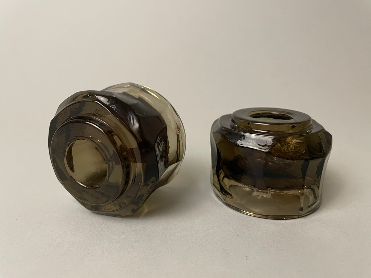 Brown Crystal Candle Holders