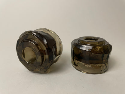Brown Crystal Candle Holders