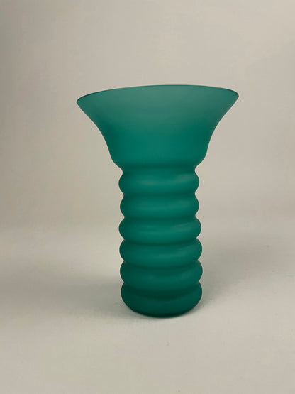Vintage Ripple Teal Vase